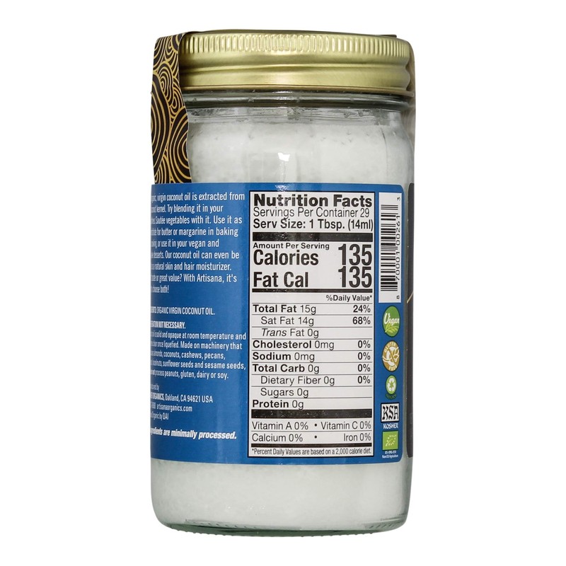 Artisana Organics Raw Virgin Coconut Oil (2 Pack (14 oz))