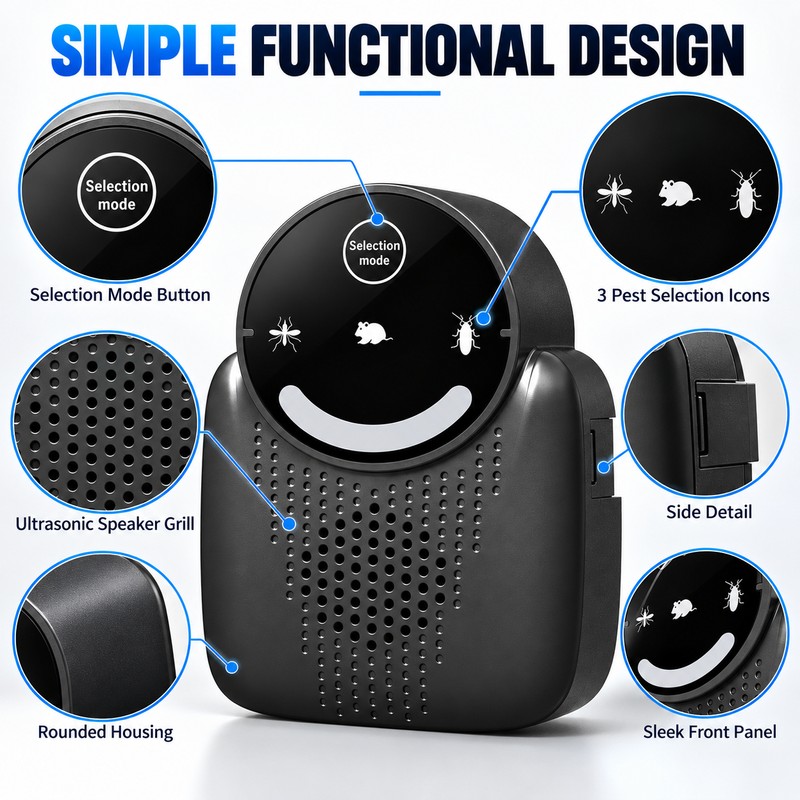 Ultrasonic Pest Repeller for Home – Variable Frequency 3-Mode Electronic