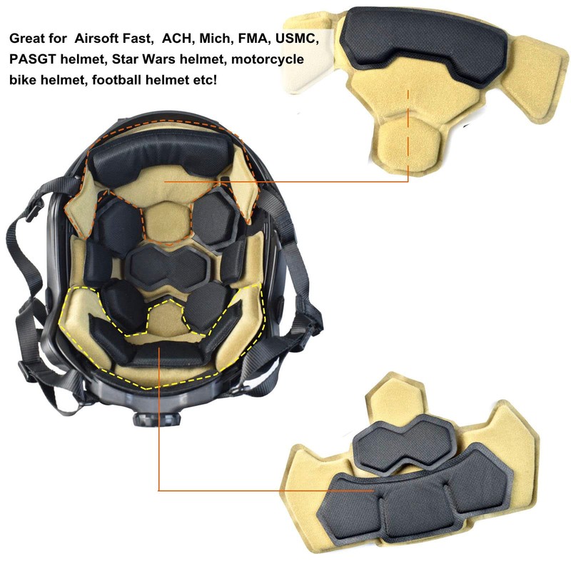 Tactical Fast Helmet Pads Set Military Memory Foam Pad Protective