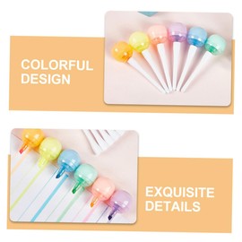 Angoily 6Pcs Mini Highlighters Bright Colored Markers for Note Marking and School Work Portable Graffiti Pens with Easy Remove Design Cute Stationery for Students and Office Use