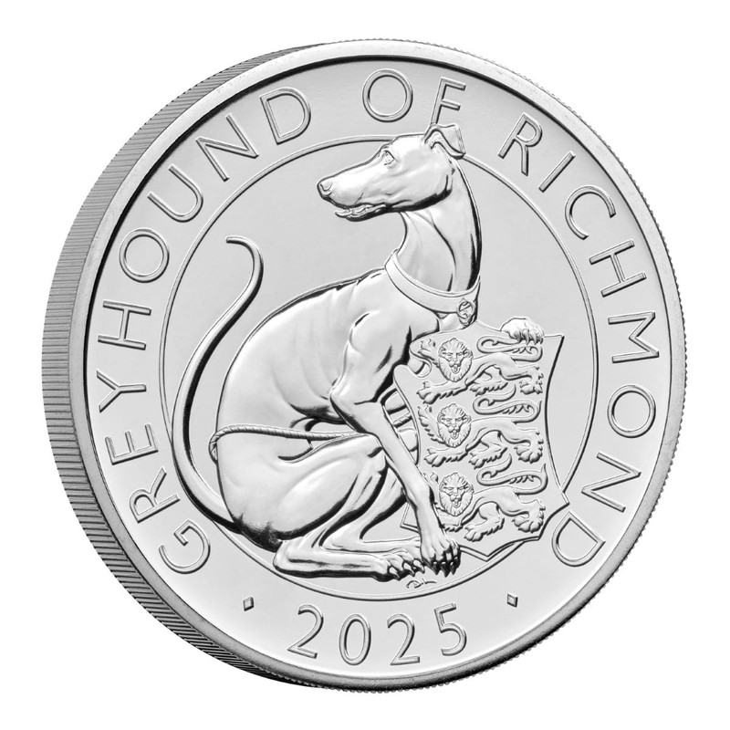 CrawleyCoins 2025 Royal Tudor Beasts 08 Greyhound of Richmond £5