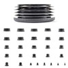 23mm Plastic End Caps, Black Round Tube Inserts, Pack of 4 (See Second Image for Ordering Guide) - Made in Germany