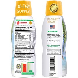 Premium Liquid Multivitamin For Kids | Sugar Free Kids Vitamins | 100% DV of 14 Vitamins for Kids | Multivitamin for Children Ages 4+ | Great Tasting, Non-GMO, Max 98% Absorption Rate- 16 oz, 32 Serv