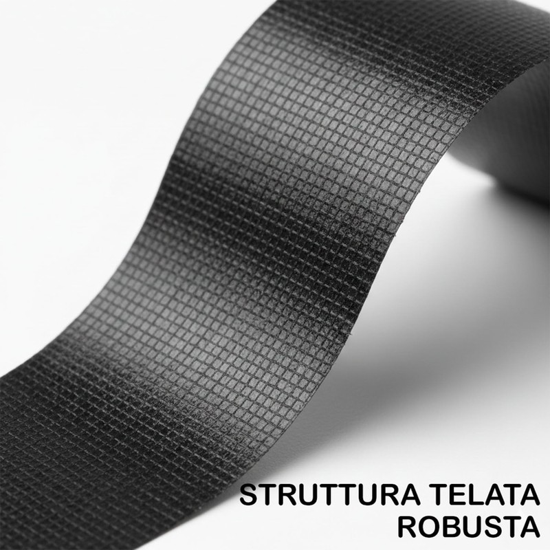 NIPA IT Nastro Americano Telato Nero, 50mm x 25 metri,