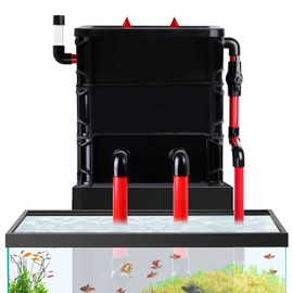 Finaqua 3-Layer Aquarium Filter Box for 10-55 Gal Fish Tank/Turtle Tank - Adjustable Water Inlet with 3 Filter Pads, External Fish Tank Filtration System