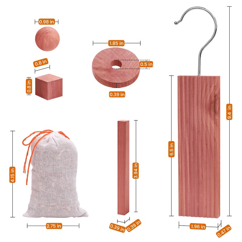 Homode Cedar Blocks for Clothes Storage, Set of 40, Cedar