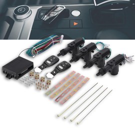 Power Central Lock Kit, Universal 4 Door Power Central Lock System, 12V Power Door Lock Actuator with 2 Keyless Entry, Auto Locking for 2,3,4 Doors Vehicles