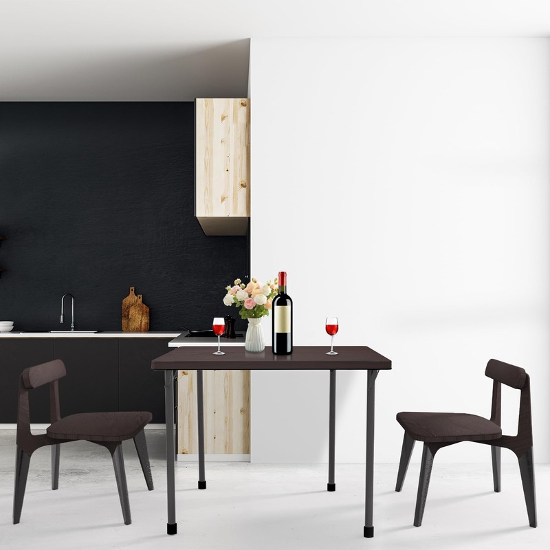 Kasunpul 34" Folding Table, Portable Square Folding Card Table with