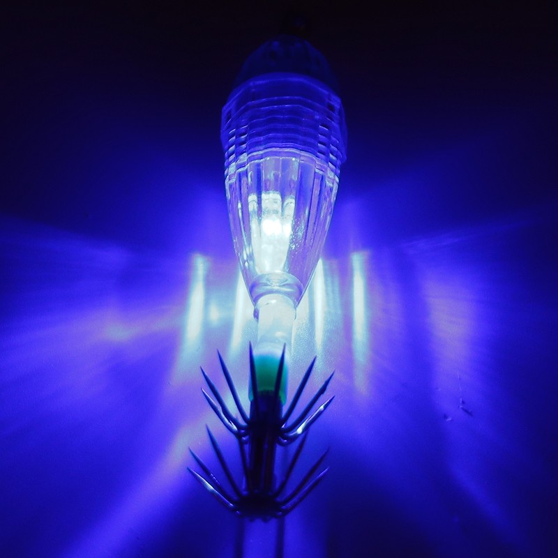 LED Underwater Fishing Lure Light Deep Drop Shape Waterproof Flashing