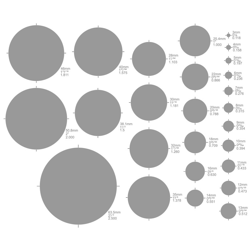 Aleks Melnyk No.200 Metal Circle Template metric, Circle Tracers for