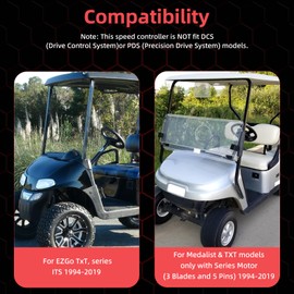 KAKSEY 25864G09 25864G05 36V 350 Amp 5 Pin Speed Controller for EZGO TXT & Medalist Golf Carts Without Plug 1206-4301 25864G03 25864G04 25864G06 25864G07 25864G08 with ITS Speed Controller for EZGO