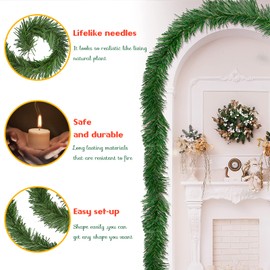 Auihiay 33M Christmas Garland Decoration Artificial Pine Garland Green Holiday Garland for Outdoor or Indoor Christmas Holiday Wedding Party Decorations