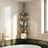 DUFU Corner Shower Caddy Tension Pole, Shower Tension Rod Organizer,