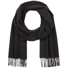 GANT Men's Unisex Solid Wool Scarf Fashion Scarf, black