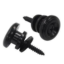 Piutouyar 2 Pack Metal Guitar Strap Locks, Black Mushroom Style Strap Buttons Electric Guitar Strap Locks for Guitar Bass Ukulele