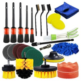 Cepillo de Taladro, Juego de Cepillos para Taladro de 26 Piezas, con 1 Varilla de Extensión, Cepillo de Limpieza, Esponjas, Almohadillas para Fregar, para Autos, Paredes, Azulejos, Baños, Cocinas