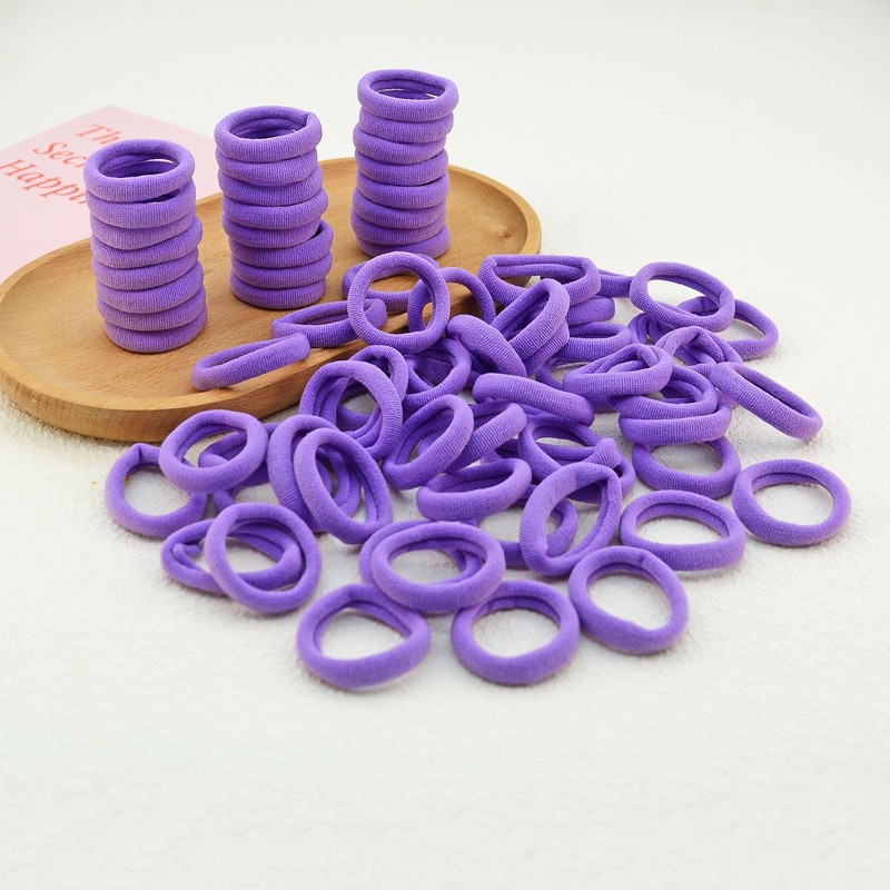 200 Pcs Solid Color Cotton Hair Ties for Women Girls'