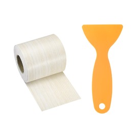 HARFINGTON Wood Grain Repair Tape 2 Inch x 33ft Self Adhesive Repair Patch Tape Simulated Wooden Floor Tapes with Plastic Scraper for Tables Doors Windows Furniture, White Poplar