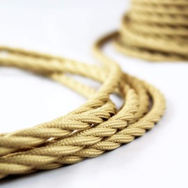 smartect Braided Cable twisted, Light Brown, 3 Metres 2 Core Electrical Cable (2 x 0.75mm²) Vintage Fabric Electrical Wire for your DIY project