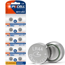 PKCELL LR44 Button Cell 1.5V Batteries AG13 A76 357 Watch Calculator Alkaline 10-50pcs - 10 PCS