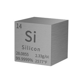 PFCKE Silicon Cube Metal Density Cubes Pure Metal High Density Element Cube for Element Collections Lab Experiment Periodic Table Collection DIY Teacher Science Creative Gift（Silicon，1 Inch）