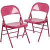 Flash Furniture 2 Pack HERCULES COLORBURST Series Shockingly Fuchsia Triple