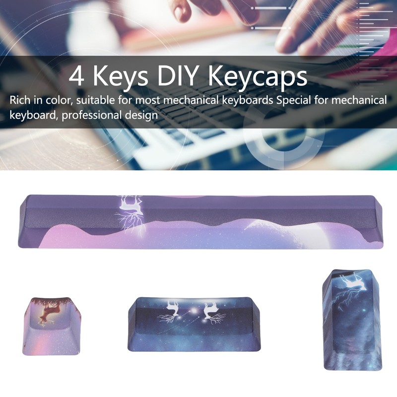 Keycap 4 Keys Elk Pattern Design Space ESC Enter Numpad