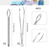 Pack of 4 Threader Tweezer Tool, Elastic Cord Steel Threader,