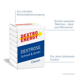 Dextro Energy Cube Classic / 8 Dextrose Tillets with fast available grape sugar / 1 pack (1 x 46g)