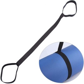 Black Adjustable Yoga Mat Strap for Sport and Shoulder, Elastic Carrying Belt, Medium, Polyester, Other Gemstones, Yoga