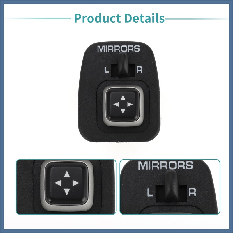 SWITCHRISE Front Car Mirror Switch Black Plastic Metal Fit for