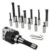 WFLNHB 12Pcs Set 3 Boring Head R8 Shank 3/4 Carbide