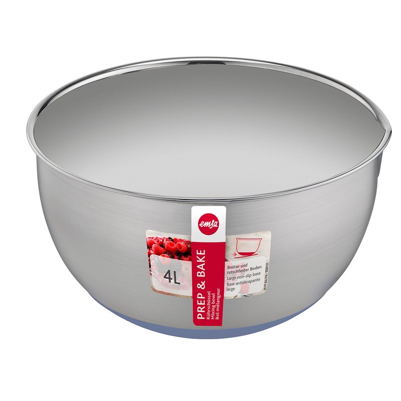 Emsa Prep&Bake Stainless Steel Mixing Bowl 22 cm Non-Slip Base