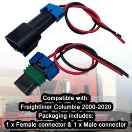 Atsuch A/C Compressor Connector Wiring Harnesses (Male + Female) for Freightliner Columbia 2000-2022, Compatible with SKI 4818, CO 4485C, SKI4417S, 4485SAN, 2264074000