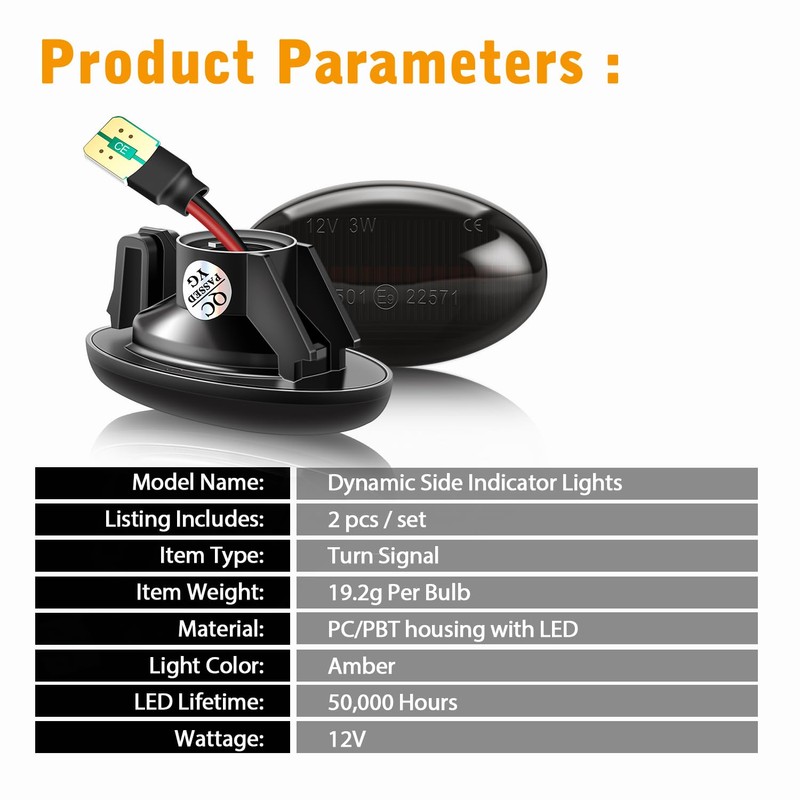 TECTICO Side Indicator Side Marker Light Indicator Light Indicator Compatible