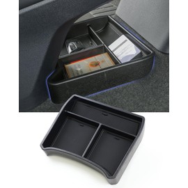 Lower Center Console Organizer for VW ID4 2022 Accessories, Lower Center Console Tray ID.4 Underseat Armrest Storage Box Coin Holder, Black