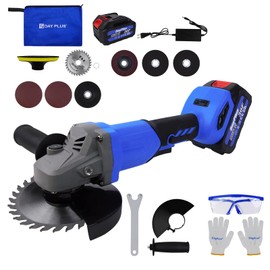 21V Brushless Angle Grinder Kit, 10000RPM Cordless Power Angle Grinder Tools with Battery & Fast Charger, Fast Heat Dissipation, 2 Position Handle, Electric Grinder for Metal Tile Cutting and Grinding