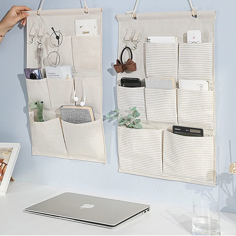 Tazive Wall Pocket Wall-mounted Storage Door Hanger Pocket 3 Tiers