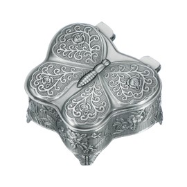 PATIKIL Vintage Metal Jewelry Box, Butterfly Shape Trinket Organizer Box Jewelry Storage Box for Ring Earrings Necklace, Dressing Table, Keepsake Box, Home Decor for Women Girls, Silver