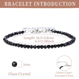 APMGONT Ball Bracelet Bracelets Crystals Adjustable Bracelet Bead Bracelet for Men and Women Yoga Bracelet for Women Men Gifts for Women Girls Christmas, Glass