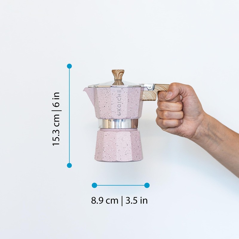 GROSCHE Milano Moka pot, Stovetop Espresso maker, Greca Coffee Maker,