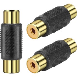 SAISN RCA Female to Female Coupler, 3 Pack Audio Video RCA Adapter Connector Gold Plated RCA Jack to Jack Converter RCA Cables Extender for Speaker, Amplifier, TV, RCA Cable, Silver