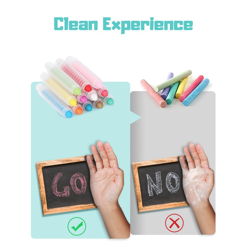PHILODOGS Colorful Anti-Dust Healthy Chalk for Kids & Toddlers |