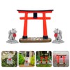 Toddmomy Japanese Torii Gate Miniature Red Shinto Torii Gate Fox