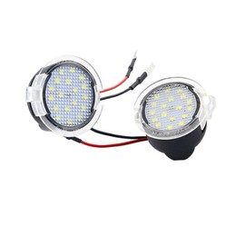2PCS Rearview Mirror Puddle Lights LED White Light Under Mirror Puddle Light Replacement for Mondeo Mustang