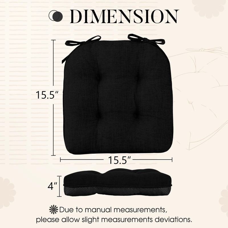 Basic Beyond Chair Cushions for Dining Chairs 6 Pack, Memory