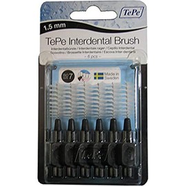 TePe Interdental Brush Black 1.5 mm Blister Pack of 6