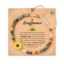 Tarsus Sunflower Gifts for Women, Inspirational Gifts for Women Sunflower Bracelets Jewelry for Teen Teenage Birthday Christmas Stocking Stuffers