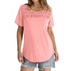 OFEEFAN Spring Tops Womens 2025 Casual Pleated Crewneck T-Shirt Fashion