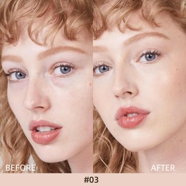 BEFIVECOK Liquid Concealer Makeup, Full Coverage Cream Face Concealer with Cushion Applicator, Highly Pigmented, Natural-Looking, Hydrating, Waterproof (#06 Warm Love)
